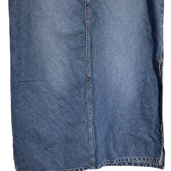 Vintage Y2K Old Navy Blue Denim Long Skirt Size 10 Y2K With Front Pockets & Side - Picture 5 of 10